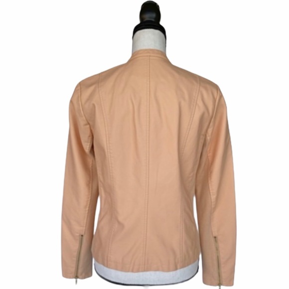 CALVIN KLEIN FAUX LEATHER JACKET - PAPAYA - Picture 3 of 8